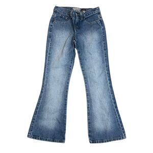 Y2K Limited Too Flare Jeans Girls Size 10 Faded Mid Rise Medium Wash Denim